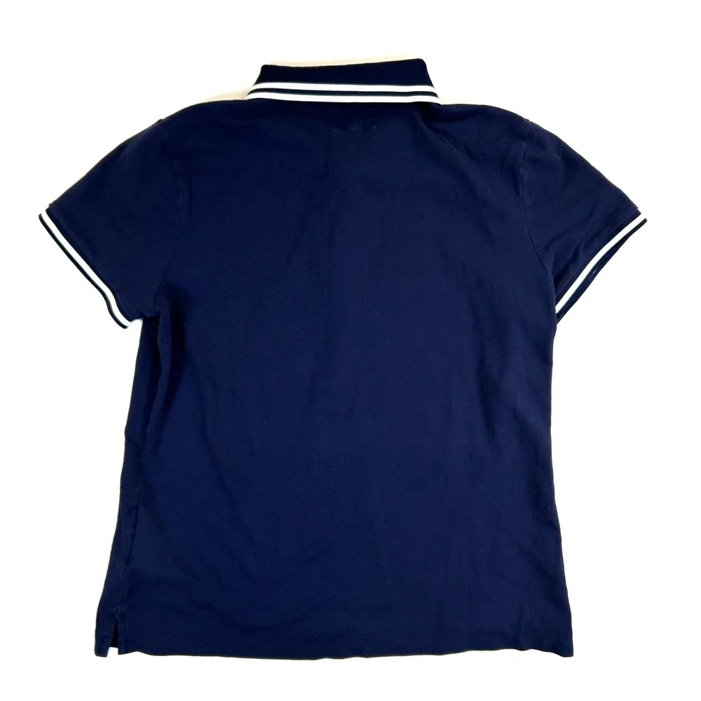 Polo Ralph Lauren Wimbledon Tennis Polo Shirt Navy Blue Womens Large Pony Logo - Picture 4 of 8